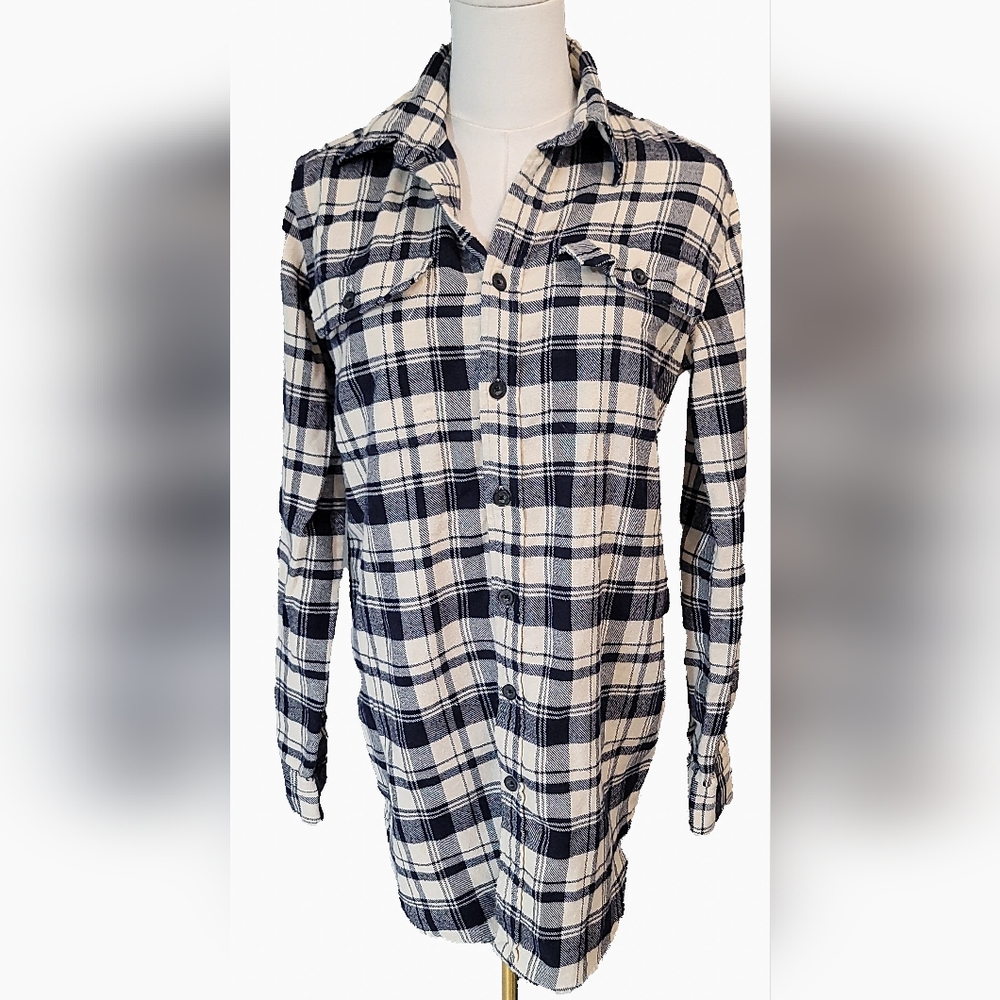 Ralph Lauren Sport 100% Cotton Black and White Plaid Button Down Shirt